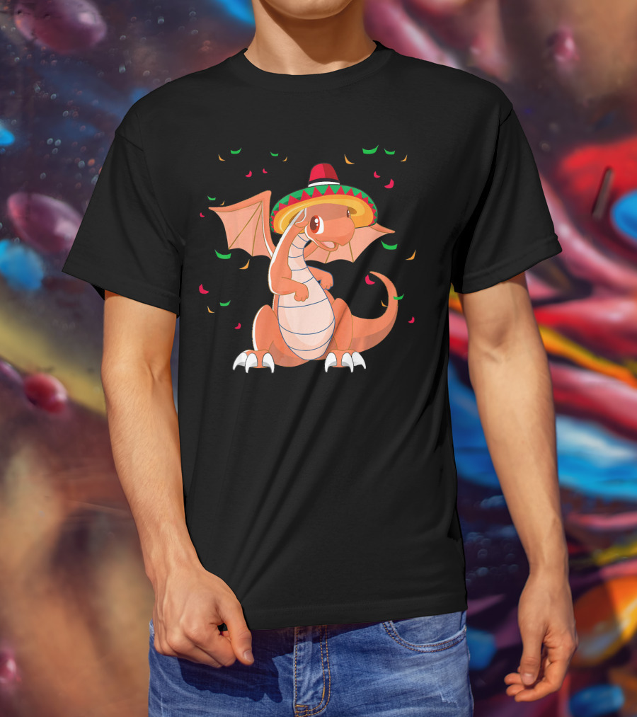 Cute Dragon Cinco De Mayo Celebrations With Sombrero T-Shirt