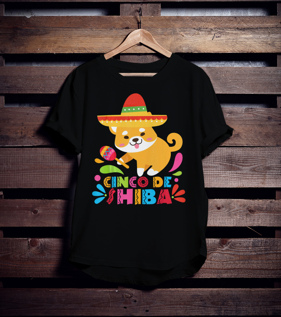 Cinco De Shiba Dog Mexican Fiesta T-Shirt