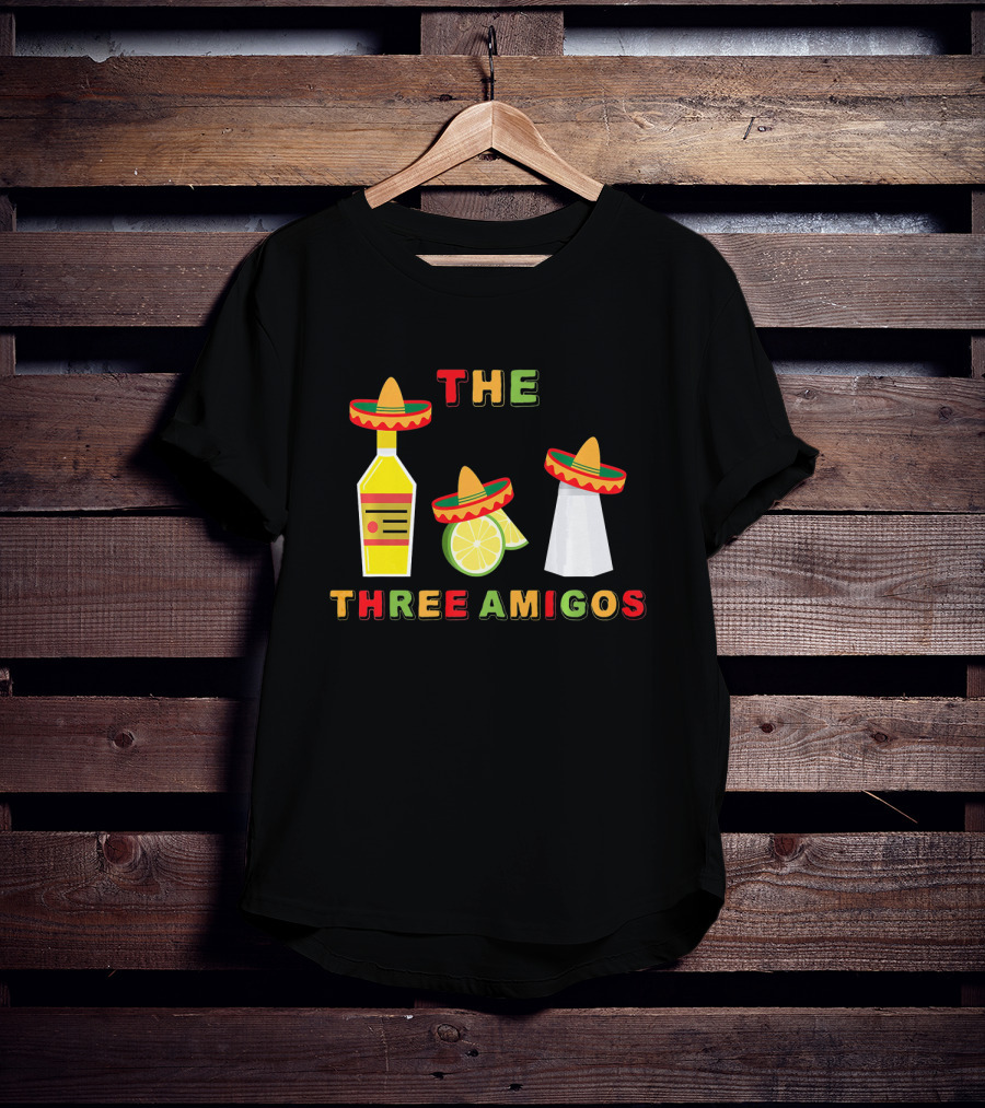 Cinco De Mayo Three Amigos Tequila Lime Sombreros T-Shirt