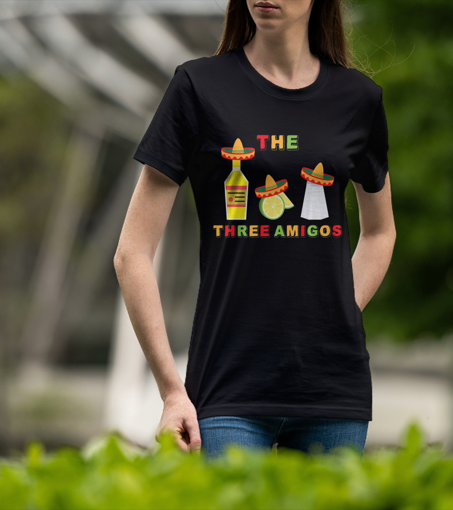 Cinco De Mayo Three Amigos Tequila Lime Sombreros T-Shirt