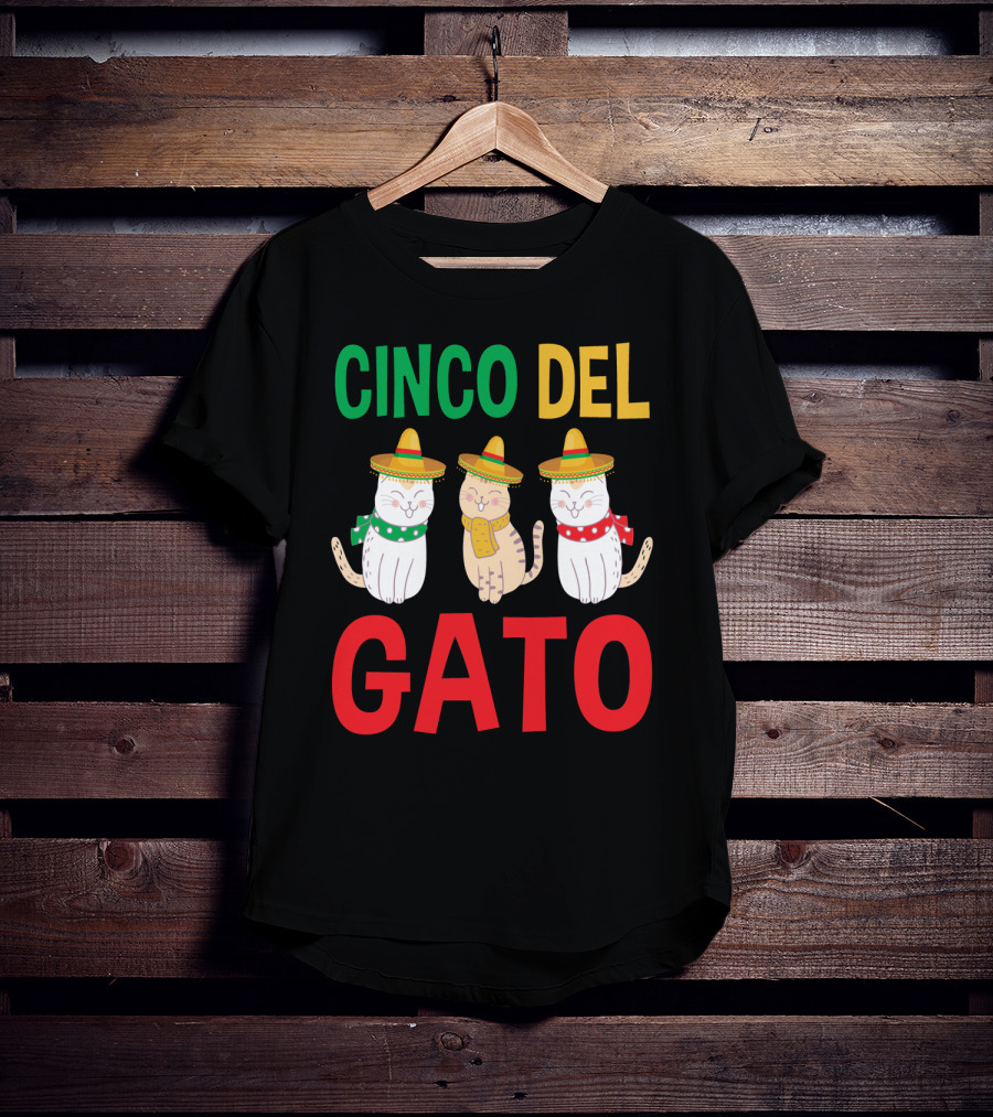 Cinco Del Gato Funny Mexican Cats Sombrero T-Shirt