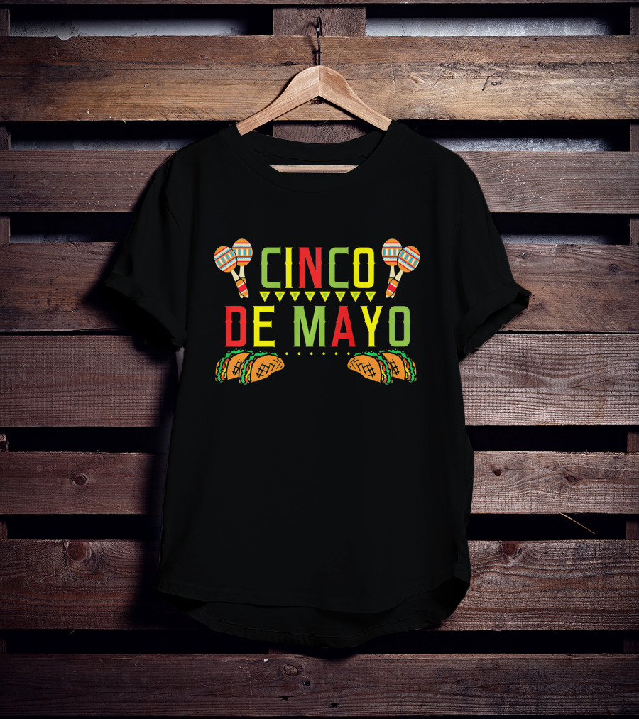 Cinco De Mayo Tacos Maracas Mexic Fiesta T-Shirt