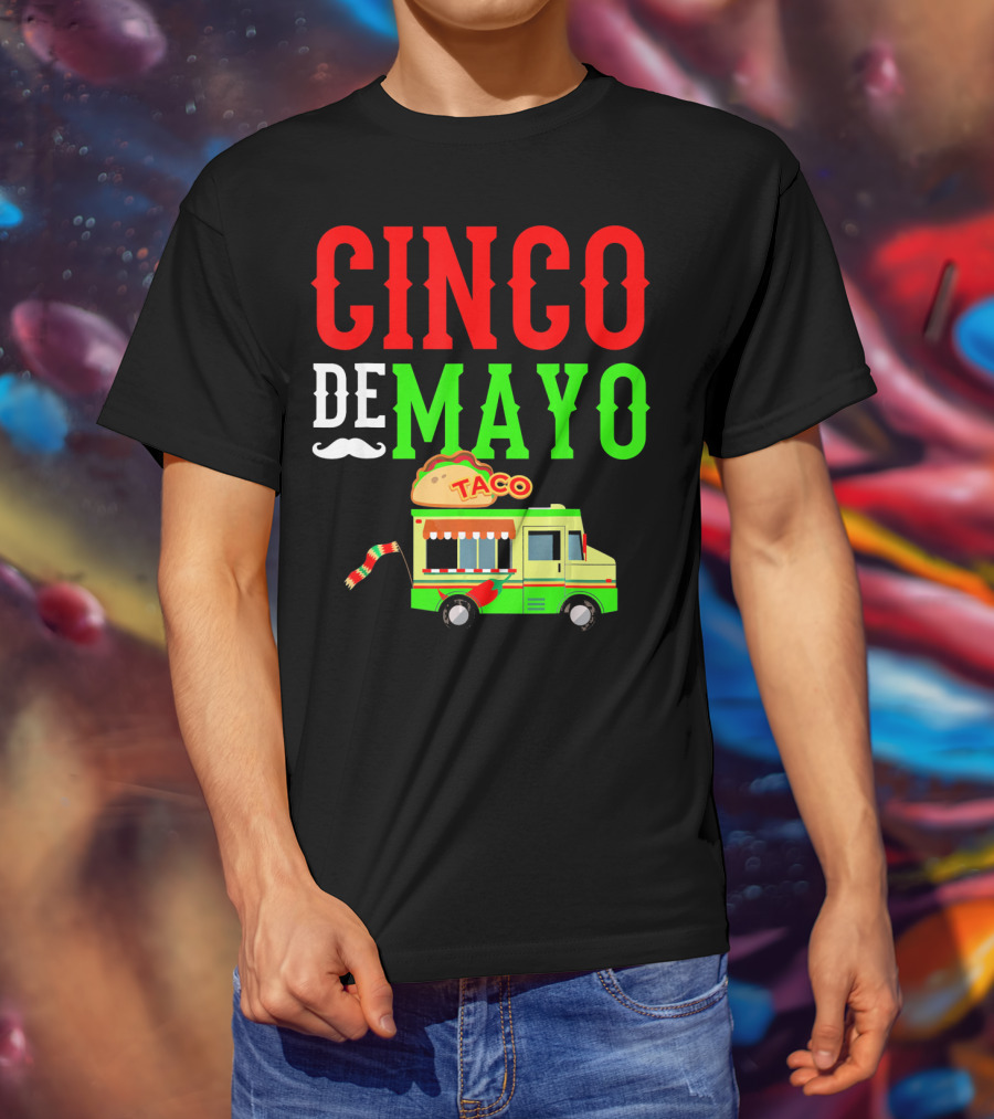 Cinco De Mayo Taco Bus Funny Mexico T-Shirt