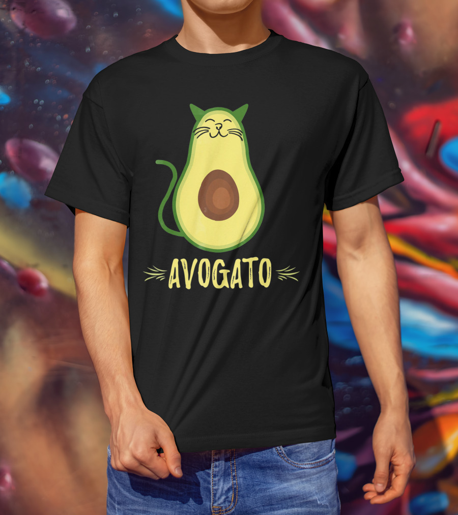 Avogato Avocado Cat Kitty Funny Meow T-Shirt