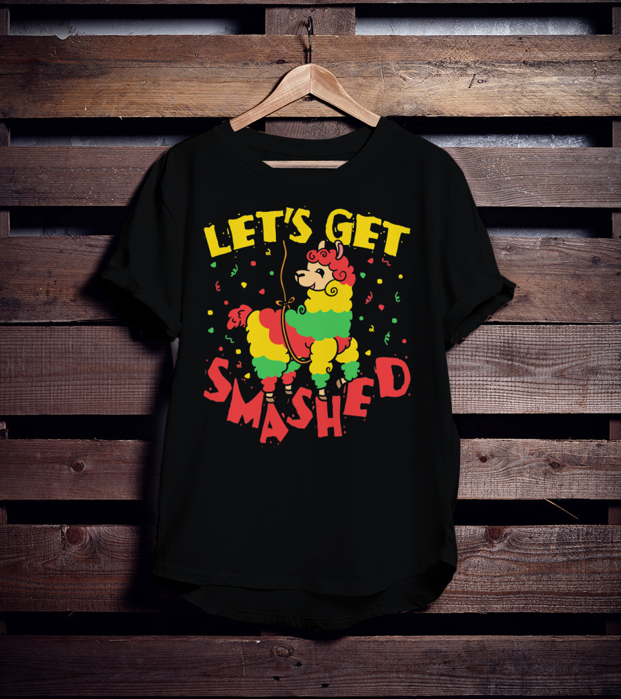 Let's Get Smashed Llama Cinco De Mayo T-Shirt