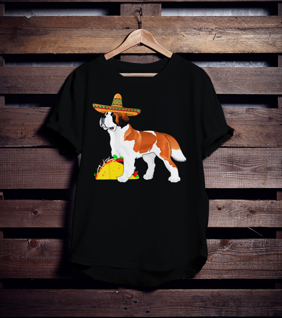 Cinco De Mayo Bernard Sombrero Taco Fun T-Shirt