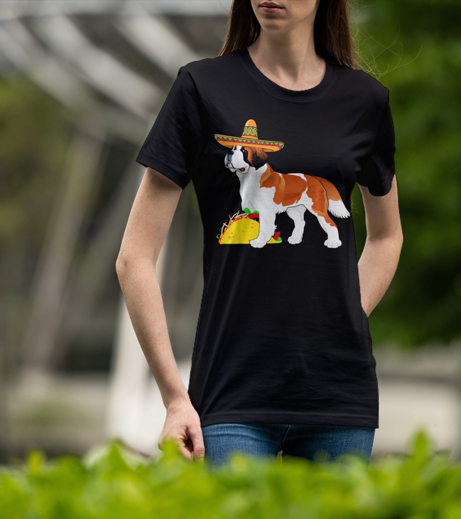 Cinco De Mayo Bernard Sombrero Taco Fun T-Shirt