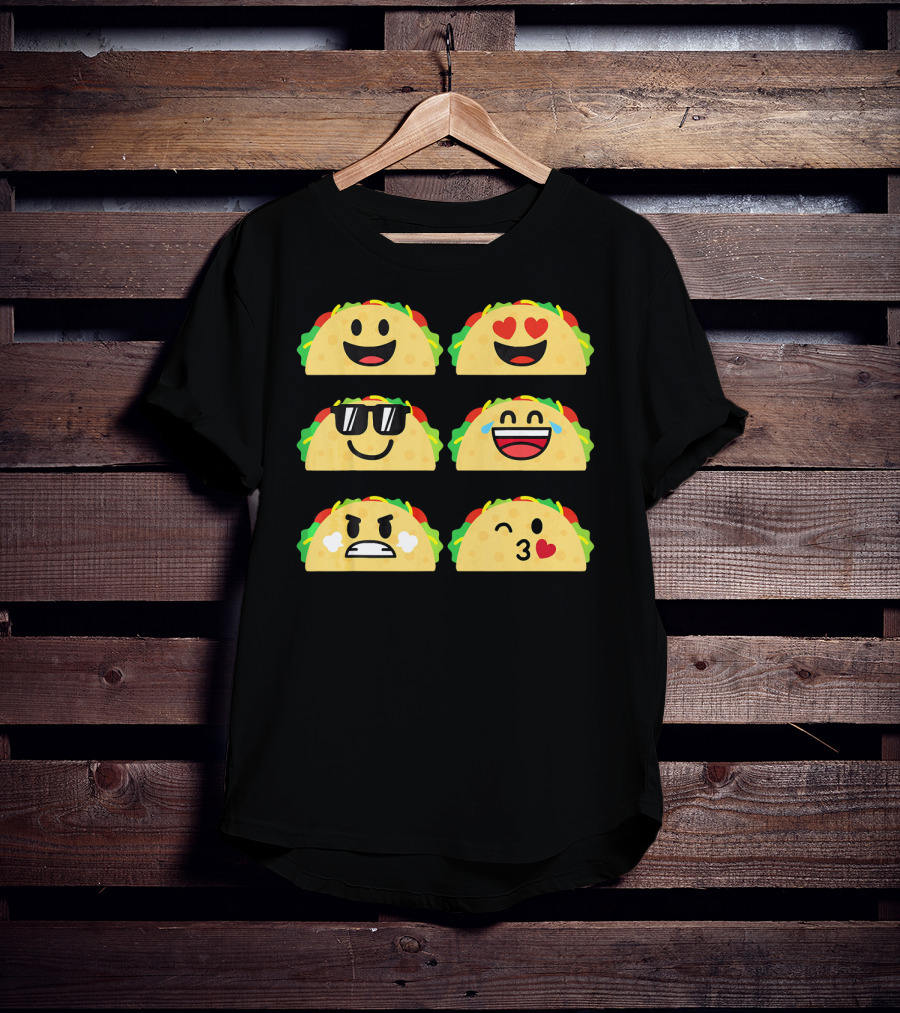 Taco Emoji Cute Cinco De Mayo Fun Expressions T-Shirt