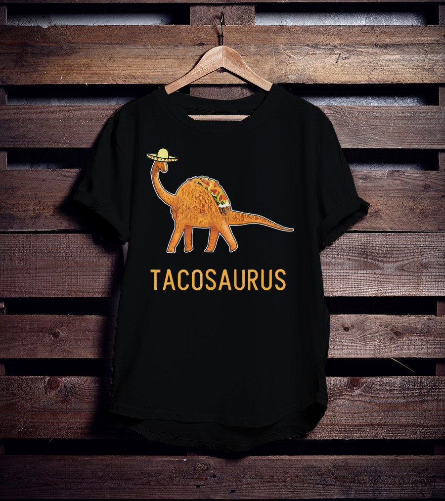 Funny Cinco De Mayo Tacosaurus Dinosaur In Sombrero With Taco Back T-Shirt