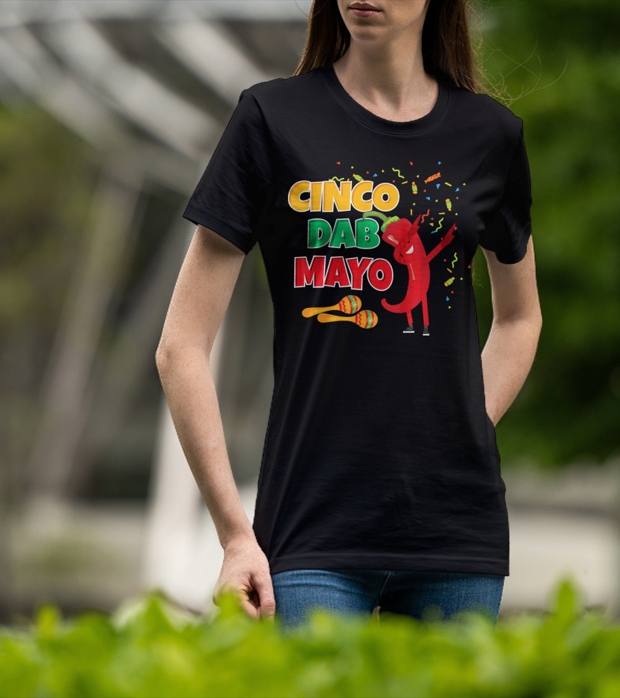 Cinco Dab Mayo Pepper Celebration Maracas Fiesta T-Shirt