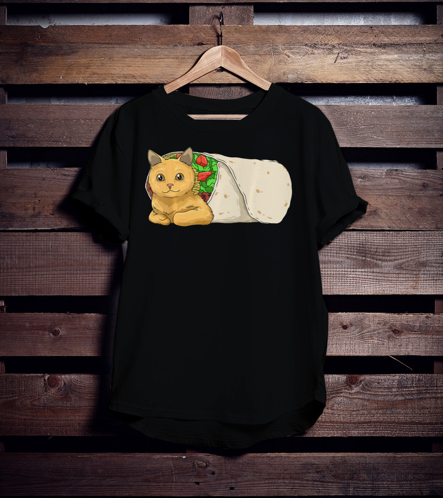 Cat Burrito Mexican Cat Cinco De Mayo Festive Humor T-Shirt