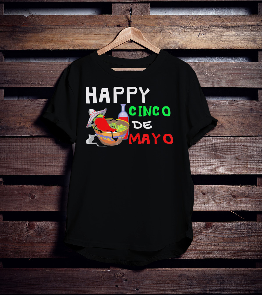 Happy Cinco De Mayo Fiesta Sombrero Chili Salsa T-Shirt