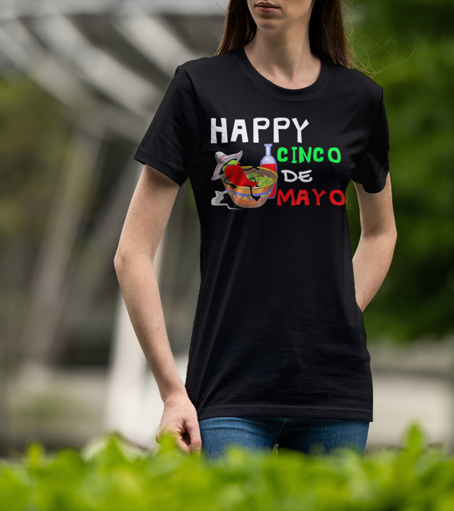Happy Cinco De Mayo Fiesta Sombrero Chili Salsa T-Shirt