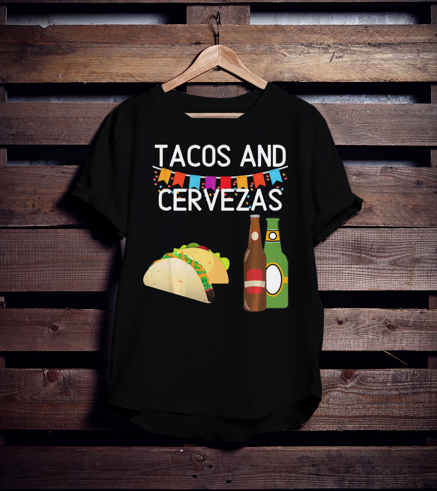 Tacos And Cervezas UberGuber Funny Mexic Beer Fiesta T-Shirt