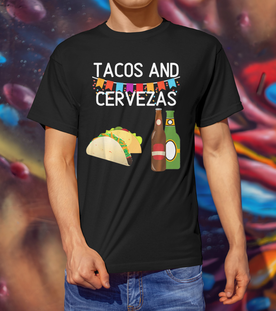 Tacos And Cervezas UberGuber Funny Mexic Beer Fiesta T-Shirt