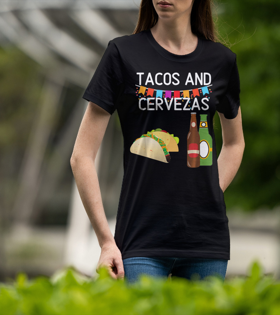 Tacos And Cervezas UberGuber Funny Mexic Beer Fiesta T-Shirt
