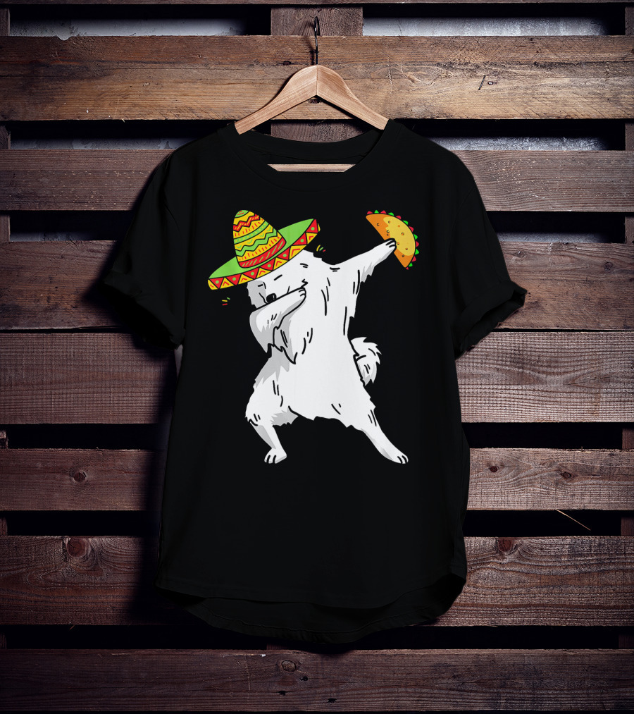 Cinco De Mayo Samoyed Dabbing With Taco And Sombrero T-Shirt