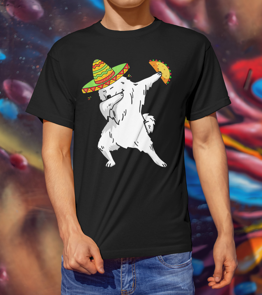 Cinco De Mayo Samoyed Dabbing With Taco And Sombrero T-Shirt