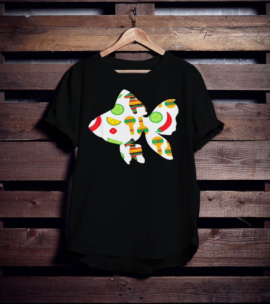 Funny Fish With Cinco De Mayo Maracas And Chili Peppers T-Shirt
