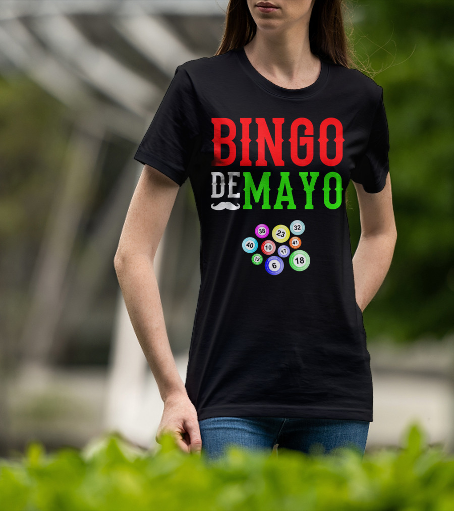 Bingo De Mayo Funny Mexico Bingo Balls T-Shirt