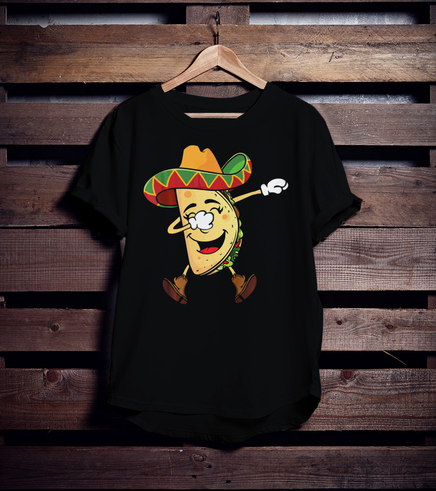 Dabbing Taco Sombrero Mexican Cinco De Mayo T-Shirt