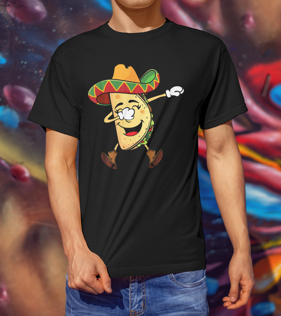Dabbing Taco Sombrero Mexican Cinco De Mayo T-Shirt