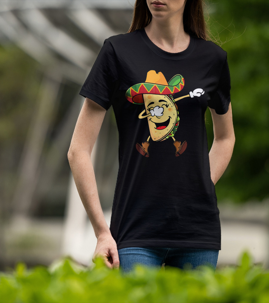 Dabbing Taco Sombrero Mexican Cinco De Mayo T-Shirt