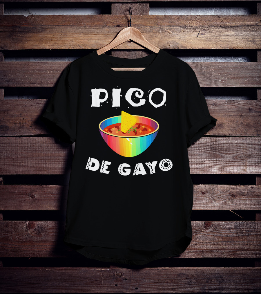 Pico De Gayo Funny Cinco De Mayo Rainbow Salsa Bowl With Chip T-Shirt