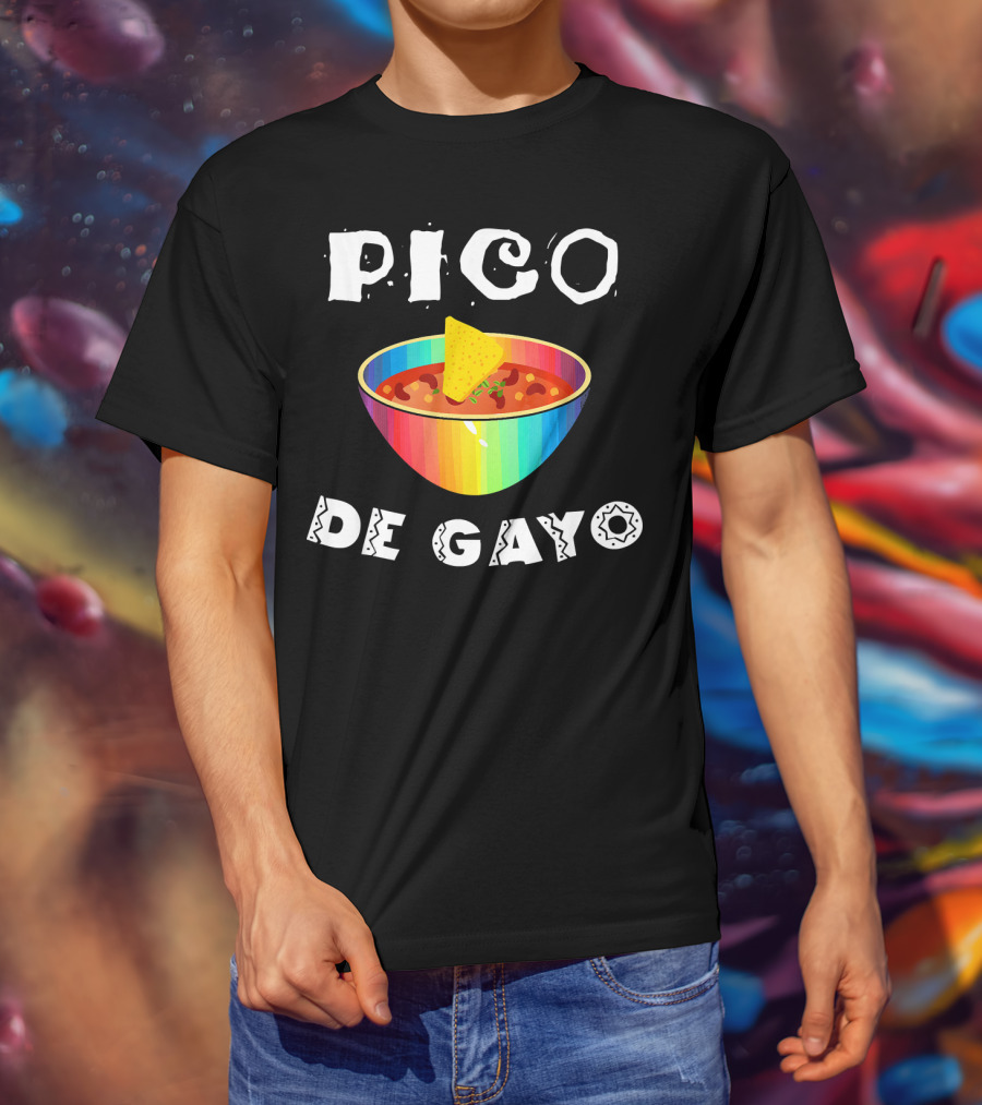 Pico De Gayo Funny Cinco De Mayo Rainbow Salsa Bowl With Chip T-Shirt
