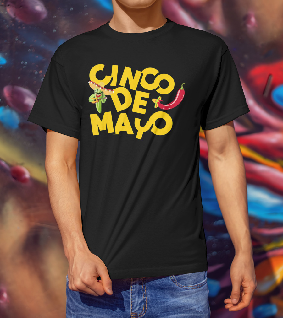 Cinco De Mayo Sombrero Chile Pepper Festive T-Shirt