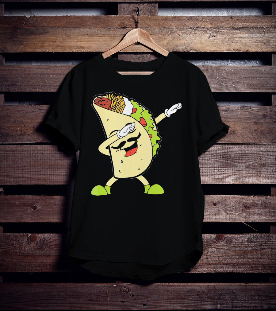 Dabbing Taco With Lettuce And Cheese For Taco Tuesday Or Cinco De Mayo T-Shirt