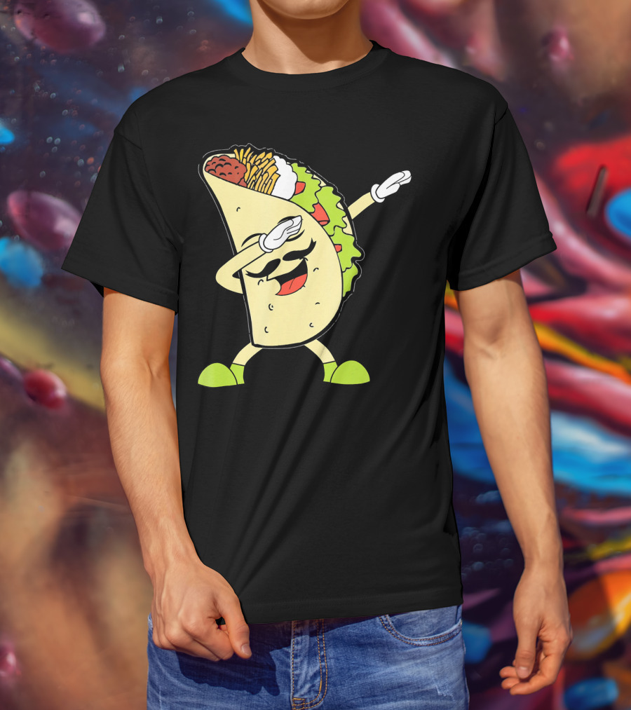 Dabbing Taco With Lettuce And Cheese For Taco Tuesday Or Cinco De Mayo T-Shirt