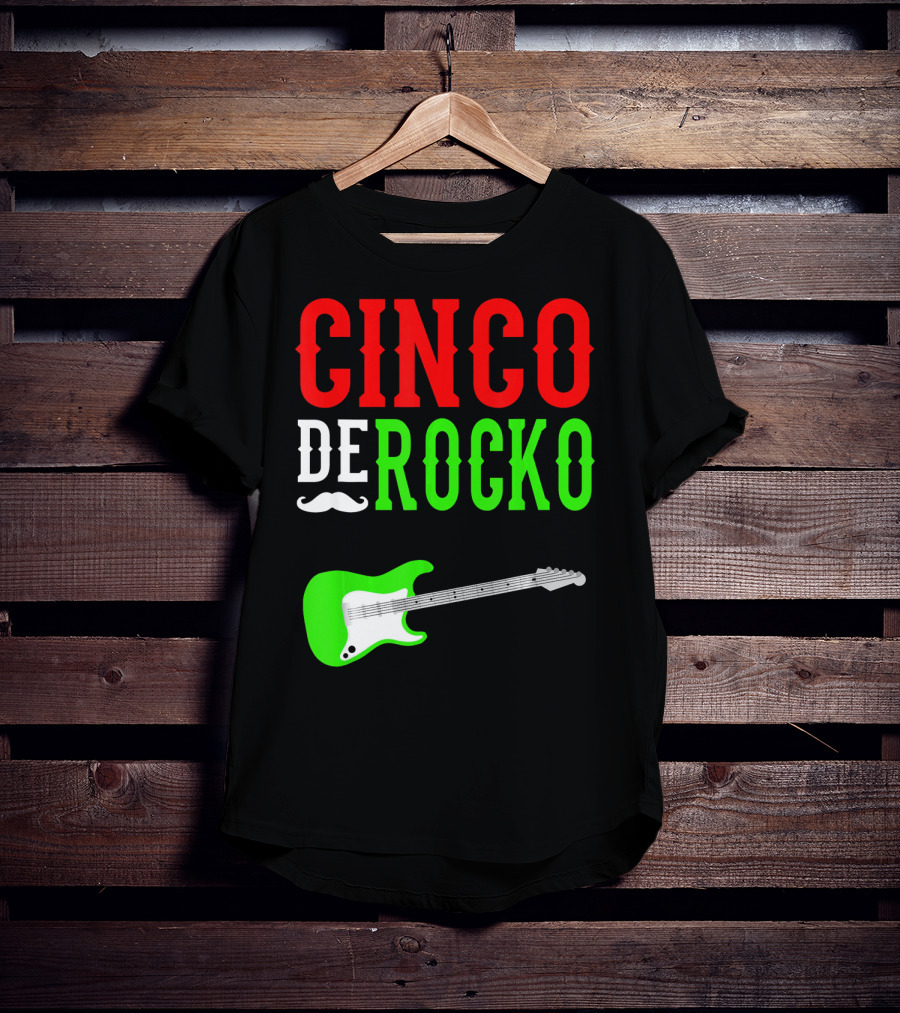 Cinco De Rocko Funny Rock N Roll Mexico T-Shirt