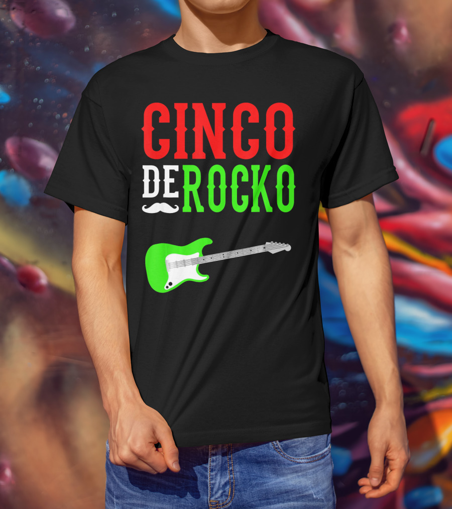 Cinco De Rocko Funny Rock N Roll Mexico T-Shirt