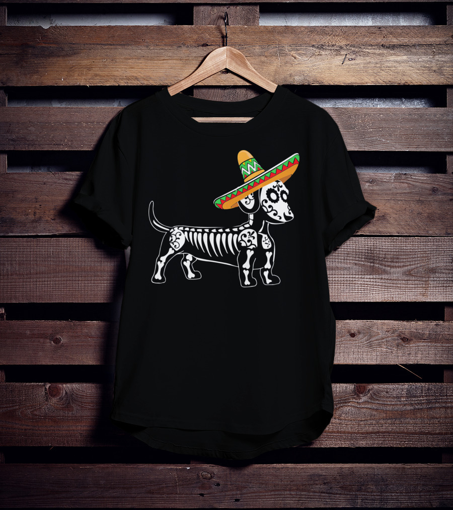 Dachshund Cinco De Mayo Skeleton Dog Sombrero Mom Pet Do T-Shirt