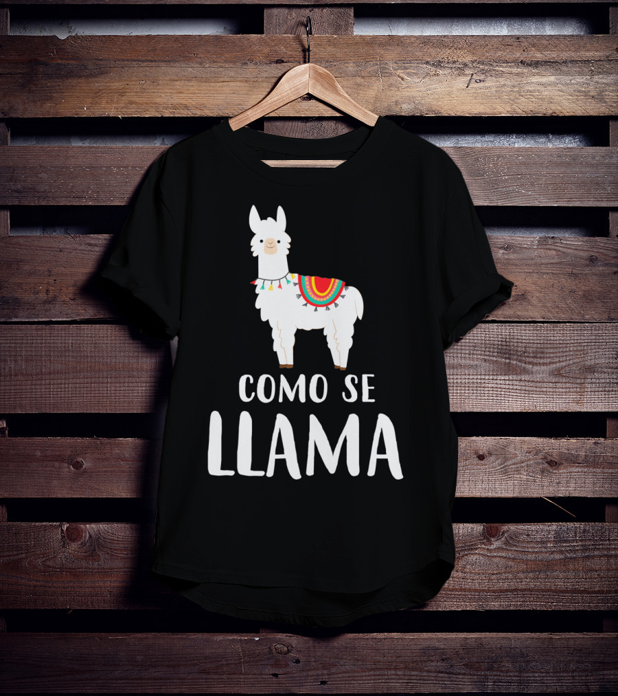 Cinco De Mayo Como Se Llama Llama With Colorful Blanket T-Shirt