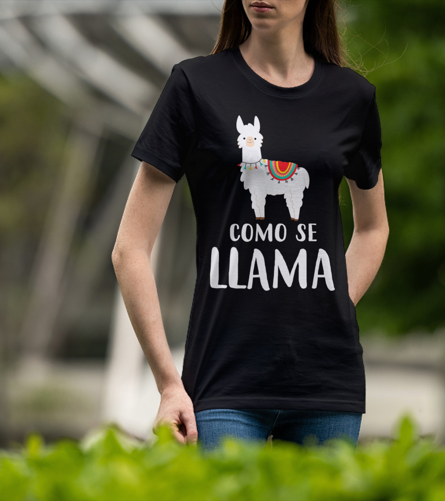 Cinco De Mayo Como Se Llama Llama With Colorful Blanket T-Shirt