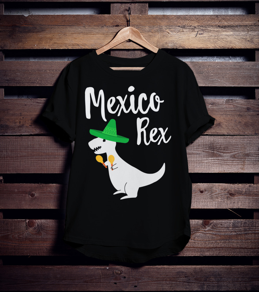 Mexico Rex Sombrero Maracas Cute Dinosaur Pun T-Shirt