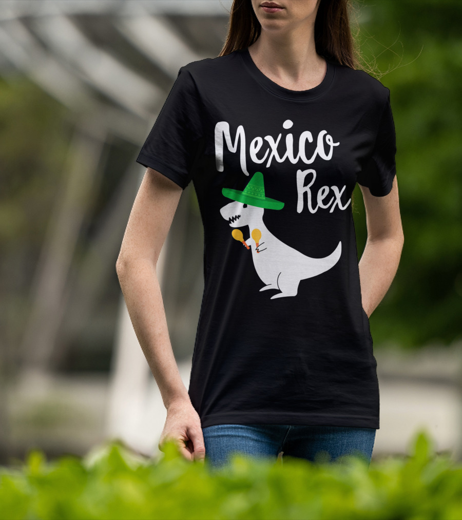 Mexico Rex Sombrero Maracas Cute Dinosaur Pun T-Shirt