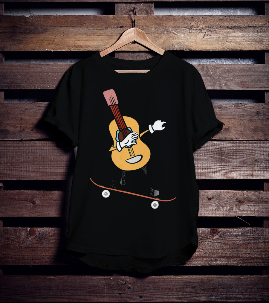 Skateboard Cinco De Mayo Funny Mexico Guitar Riding T-Shirt