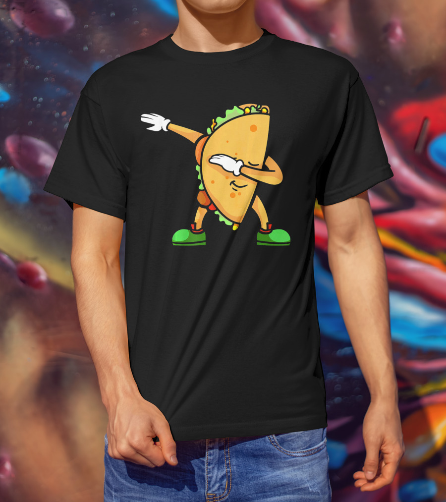Funny Dabbing Taco Mexican Cinco De Mayo Fiesta T-Shirt