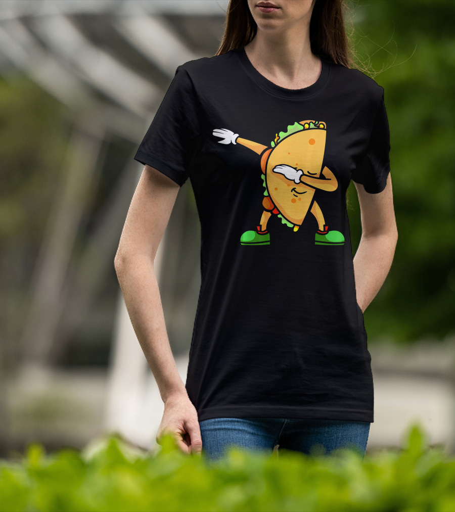 Funny Dabbing Taco Mexican Cinco De Mayo Fiesta T-Shirt