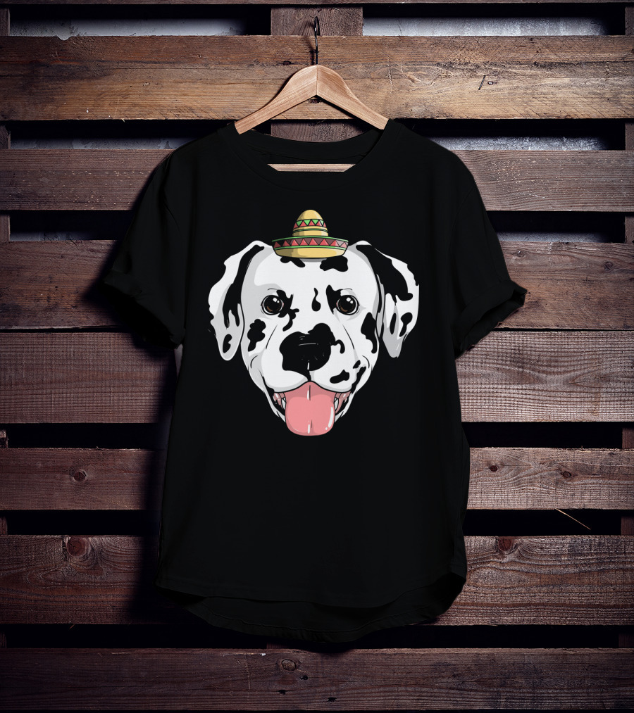 Dalmatian Dog Sombrero Fiesta Cinco De Mayo Fun T-Shirt