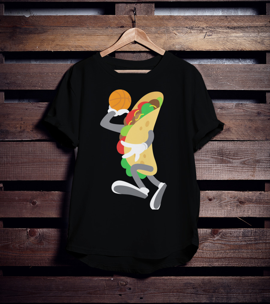 Taco Basketball Dunking Funny Mexican Cinco De Mayo T-Shirt