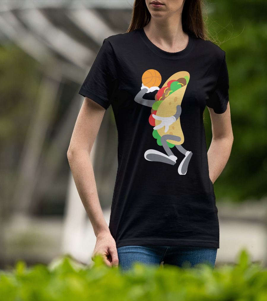 Taco Basketball Dunking Funny Mexican Cinco De Mayo T-Shirt
