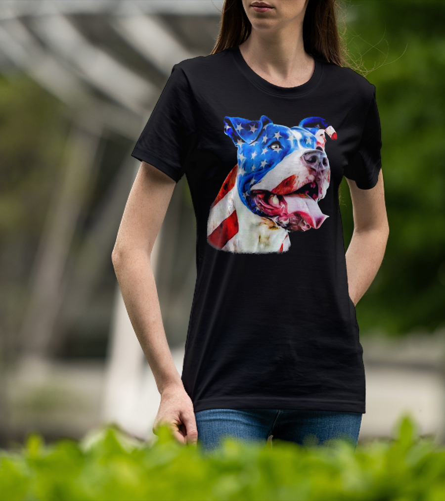 American Pit Bull Terrier USA Flag T-Shirt