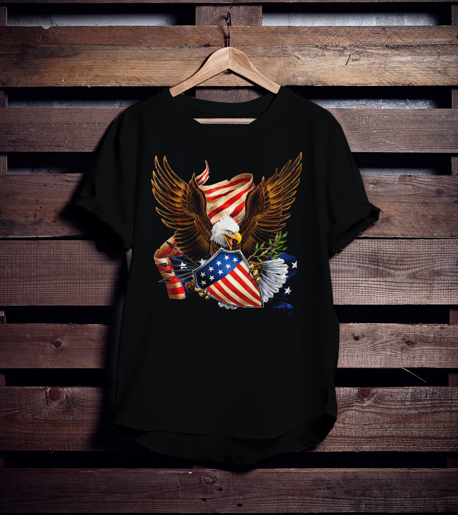 American Patriotic Eagle With Shield Arrows And Stars T-Shirt
