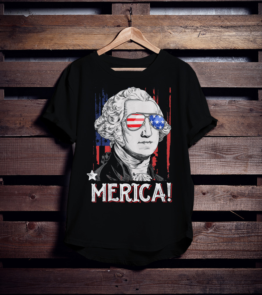 Star-Spangled George Washington Cool Shades Merica T-Shirt