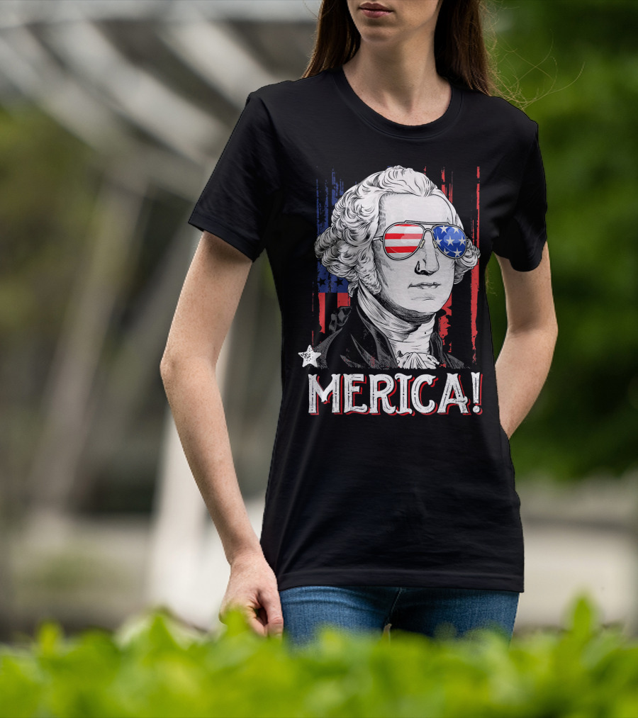 Star-Spangled George Washington Cool Shades Merica T-Shirt