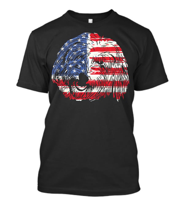 Funny Coton De Tulear Dog With American Flag T-Shirt
